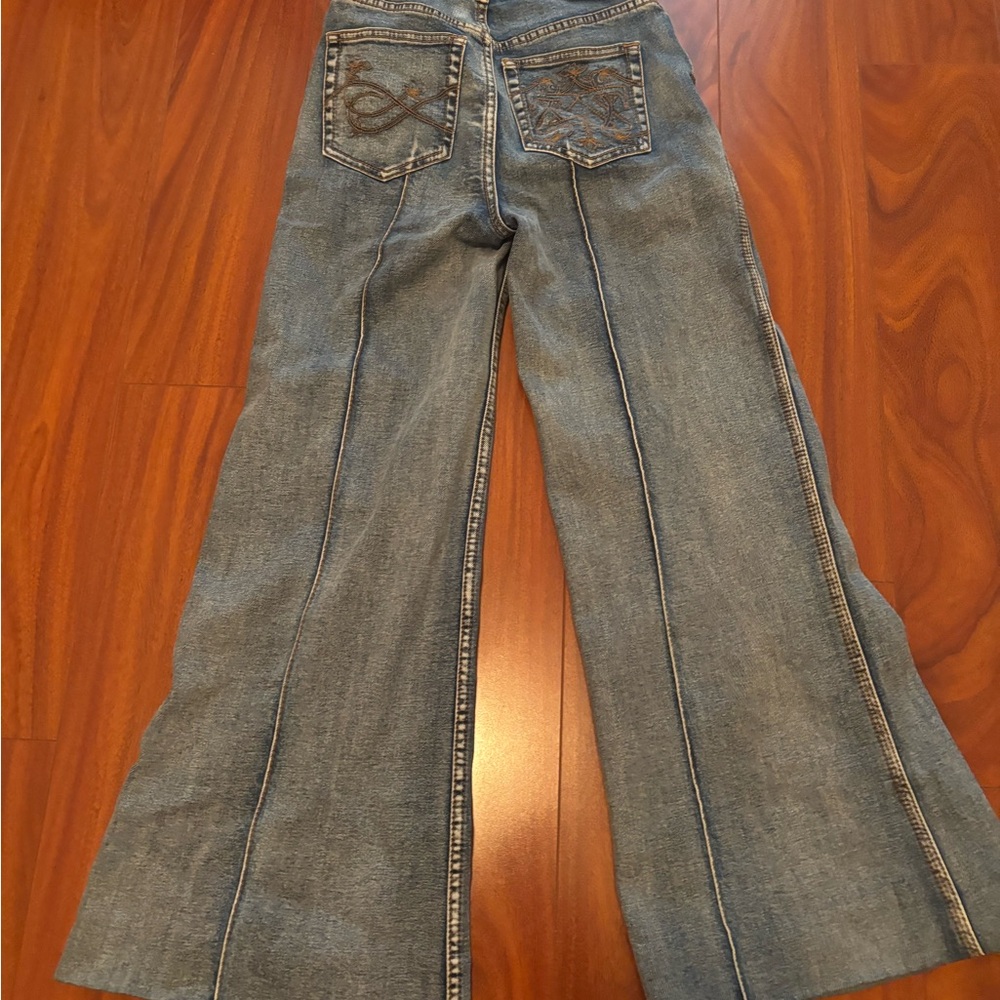 Zimmermann Light Blue Embroidered Flare Jeans